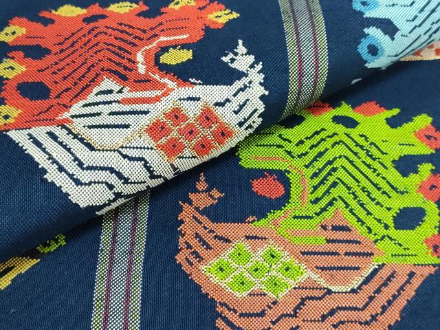 平和屋本店■最高級　龍村平蔵製　太鼓柄　本袋帯　甲比丹孔雀　金銀糸　逸品　DZAA5828kh5