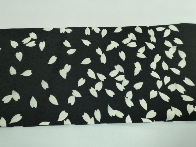 平和屋本店■極上　つけ帯　舞桜　黒地　逸品　未使用　DZAA5840kh5