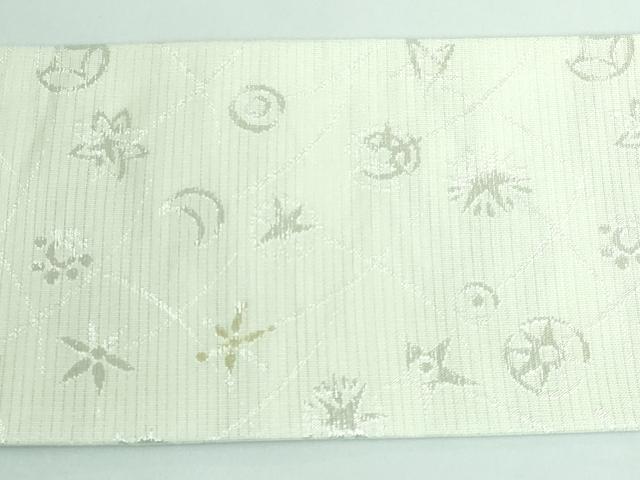 平和屋本店＊極上 夏物 西陣 川島織物 九寸名古屋帯 星 三日月 金銀糸 蒸栗色地 逸品 DZAA5860kh5