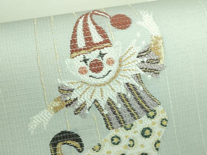 平和屋本店▽極上 太鼓柄袋帯 スリーシーズン帯 ピエロ 金糸 逸品 DZAA5870kh5