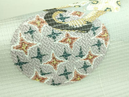 平和屋本店▽極上 太鼓柄袋帯 スリーシーズン帯 ピエロ 金糸 逸品 DZAA5870kh5