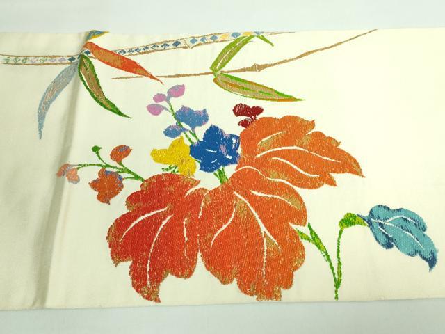 平和屋本店○最高級 龍村平蔵製 太鼓柄 本袋帯 光悦桐竹