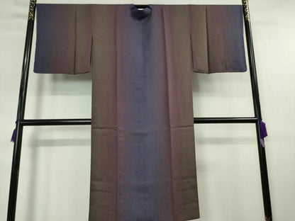 平和屋本店■極上 道行コート ロング丈 リバーシブル 縞 暈し染め 逸品 未使用 DZAA5900kh5