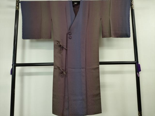平和屋本店■極上 道行コート ロング丈 リバーシブル 縞 暈し染め 逸品 未使用 DZAA5900kh5