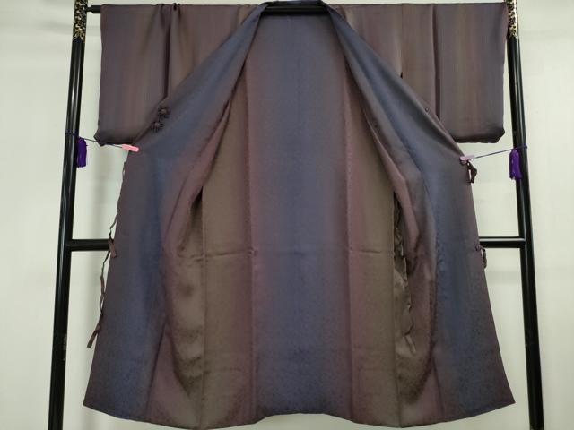 平和屋本店■極上 道行コート ロング丈 リバーシブル 縞 暈し染め 逸品 未使用 DZAA5900kh5