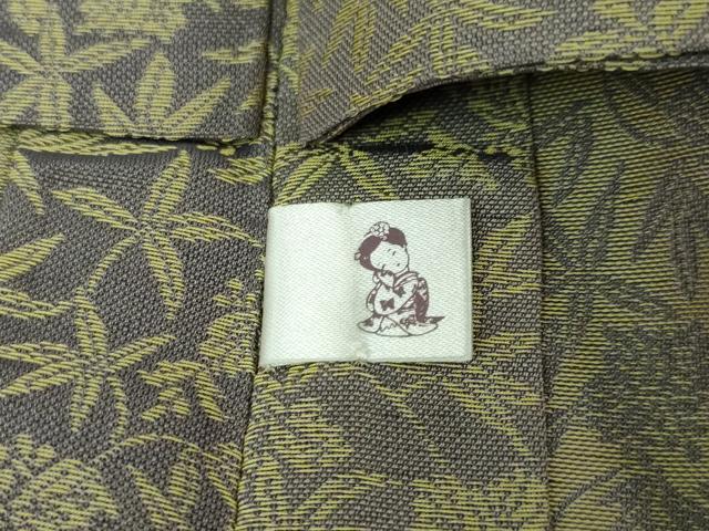 平和屋本店■極上　道行コート　ロング丈　お召地　単衣　黄金糸　草花文　逸品　未使用　DZAA5901kh5