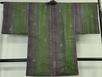 平和屋本店＃極上 道中着 ロング丈 ふくれ織 クローバー 暈し染め 逸品 DZAA5910kh5
