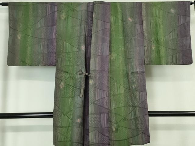 平和屋本店＃極上 道中着 ロング丈 ふくれ織 クローバー 暈し染め 逸品 DZAA5910kh5