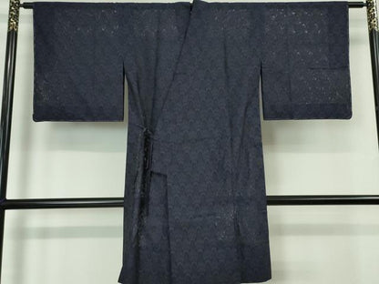 平和屋本店▽極上 道中着 スリーシーズン 春夏秋 塵除け ロング丈 紗 太子間道 濃紺地 逸品 未使用 DZAA5920kh5