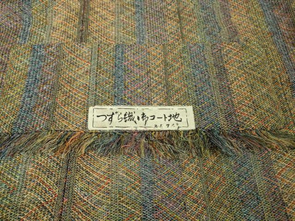 平和屋本店■極上　道中着　スリーシーズン　春夏秋　塵除け　ロング丈　つずら織　証紙付き　逸品　未使用　DZAA5925kh5