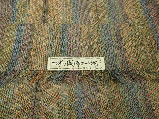 平和屋本店■極上　道中着　スリーシーズン　春夏秋　塵除け　ロング丈　つずら織　証紙付き　逸品　未使用　DZAA5925kh5