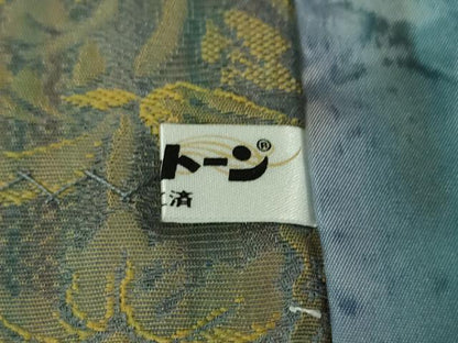 平和屋本店■極上 道行コート ロング丈 天目織 更紗花唐草文 反端付き 逸品 未使用 DZAA5939kh5