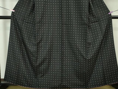 平和屋本店●極上 二代目 川村久太郎 結城紬 草木染 黒地 証紙付き 逸品 未使用 DZAA5949kh5