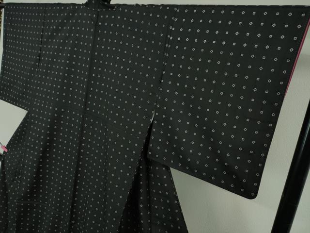 平和屋本店●極上 二代目 川村久太郎 結城紬 草木染 黒地 証紙付き 逸品 未使用 DZAA5949kh5