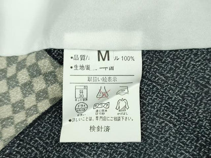 平和屋本店▽極上 小紋 単衣 乱菊 トランプ 黒地 洗える着物 逸品 未使用 DZAA5952kh5