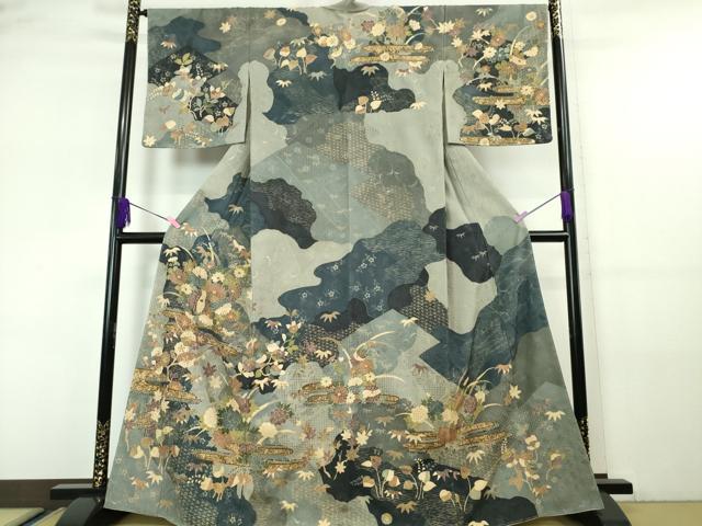 平和屋本店■極上　中国三大刺繍　スワトウ刺繍　汕頭刺繍　訪問着　吉祥花文　逸品　未使用　DZAA5954kh5
