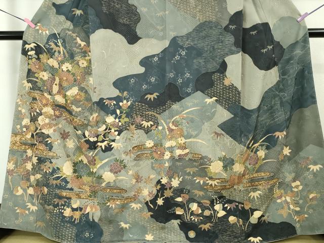 平和屋本店■極上　中国三大刺繍　スワトウ刺繍　汕頭刺繍　訪問着　吉祥花文　逸品　未使用　DZAA5954kh5