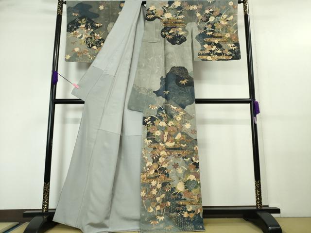 平和屋本店■極上　中国三大刺繍　スワトウ刺繍　汕頭刺繍　訪問着　吉祥花文　逸品　未使用　DZAA5954kh5