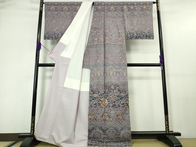 平和屋本店■極上　中国三大刺繍　スワトウ刺繍　汕頭刺繍　総刺繍　訪問着　鳳凰更紗花蝶文　暈し染め　金糸　逸品　未使用　DZAA5955kh5