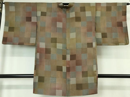 平和屋本店＃極上 長羽織 お召地 市松文様 逸品 未使用 DZAA5962kh5