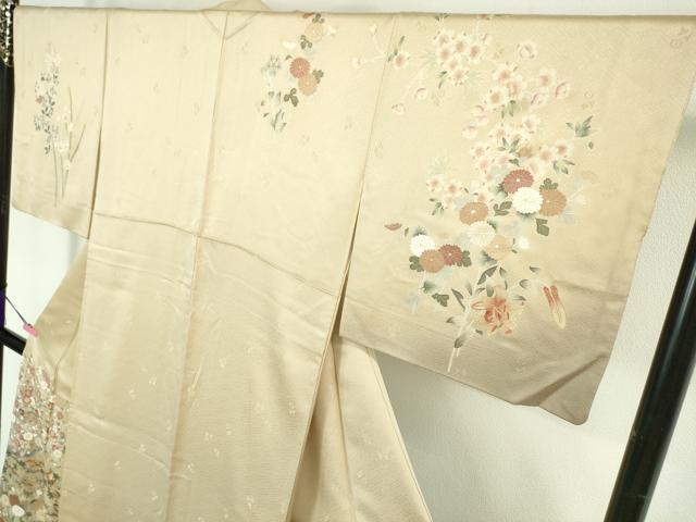 平和屋本店■極上　訪問着　友禅　駒刺繍　吉祥花文　香色地　暈し染め　金彩　三越扱い　逸品　DZAA5991kh5
