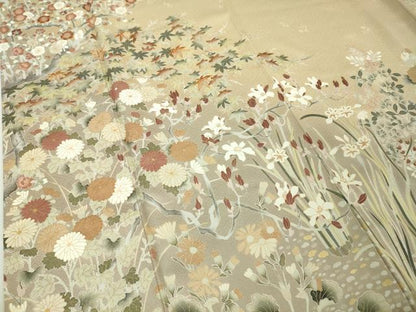 平和屋本店■極上　訪問着　友禅　駒刺繍　吉祥花文　香色地　暈し染め　金彩　三越扱い　逸品　DZAA5991kh5