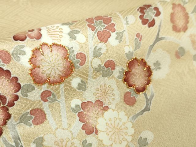 平和屋本店■極上　訪問着　友禅　駒刺繍　吉祥花文　香色地　暈し染め　金彩　三越扱い　逸品　DZAA5991kh5