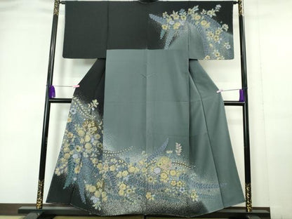平和屋本店●極上　訪問着　辻が花　たたき染め　暈し染め　金彩　逸品　未使用　DZAA6009kh5
