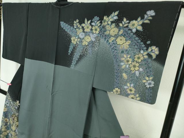 平和屋本店●極上　訪問着　辻が花　たたき染め　暈し染め　金彩　逸品　未使用　DZAA6009kh5