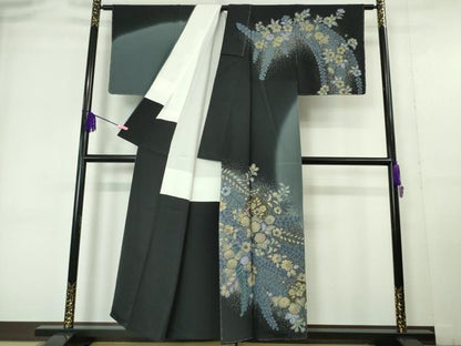 平和屋本店●極上　訪問着　辻が花　たたき染め　暈し染め　金彩　逸品　未使用　DZAA6009kh5