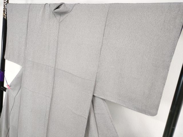 平和屋本店●極上 江戸小紋 万筋 濃鼠色×白 洗える着物 逸品 未使用 DZAA6021kh5