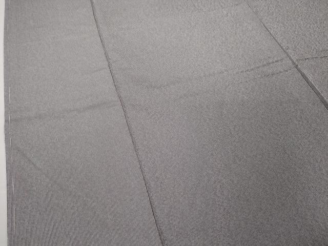 平和屋本店●極上 江戸小紋 万筋 濃鼠色×白 洗える着物 逸品 未使用 DZAA6021kh5