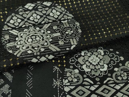平和屋本店■極上　中国三大刺繍　スワトウ刺繍　汕頭刺繍　総刺繍　本場大島紬　訪問着　正倉院花文　黒地　逸品　DZAA6027kh5