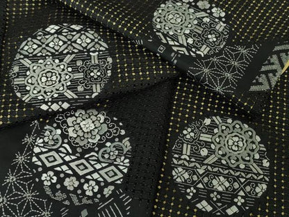 平和屋本店■極上　中国三大刺繍　スワトウ刺繍　汕頭刺繍　総刺繍　本場大島紬　訪問着　正倉院花文　黒地　逸品　DZAA6027kh5
