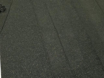 平和屋本店▽極上 BANKANわものや 道中着 スリーシーズン 春夏秋 塵除け ロング丈 市松紋紗 黒地 金通し地 逸品 DZAA6030kh5