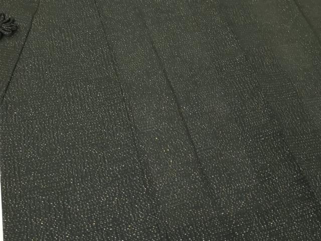 平和屋本店▽極上 BANKANわものや 道中着 スリーシーズン 春夏秋 塵除け ロング丈 市松紋紗 黒地 金通し地 逸品 DZAA6030kh5