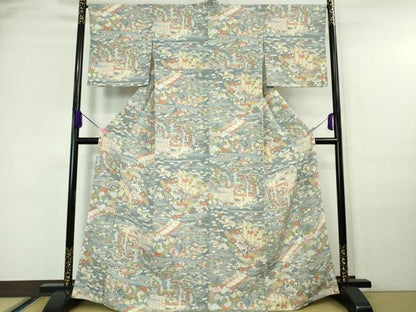 平和屋本店■極上　創業460年・千總　小紋　初音御所解　鬼しぼ縮緬　伊勢丹扱い　反端付き　逸品　DZAA6044kh5