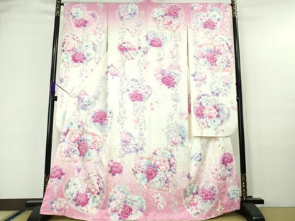 平和屋本店■極上　松田聖子　SEIKO MATSUDA　振袖　刺繍　ハート　舞花文　暈し染め　金彩　逸品　DZAA6045kh5
