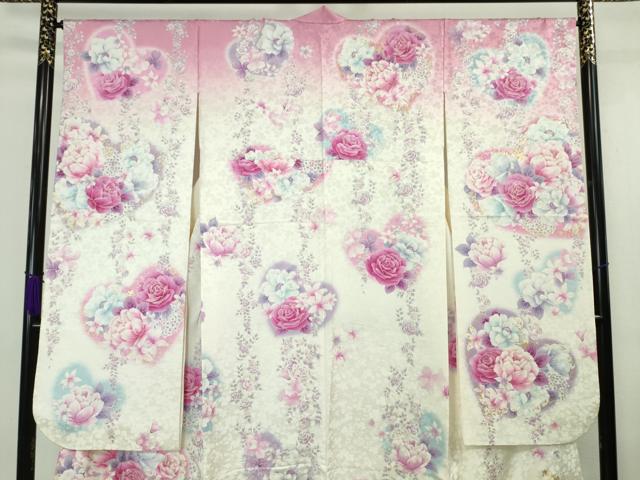 平和屋本店■極上　松田聖子　SEIKO MATSUDA　振袖　刺繍　ハート　舞花文　暈し染め　金彩　逸品　DZAA6045kh5