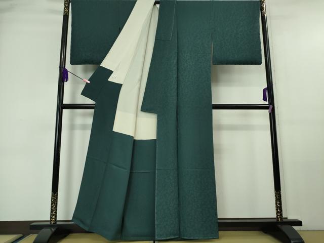 平和屋本店●極上 京都の名門ブランド 銀花仙 色無地 結び紐地紋 天鵞絨色 逸品 未使用 DZAA6046kh5