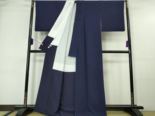 平和屋本店●極上 藍造り国選定無形文化財 藍師・佐藤昭人 小紋 藍香房 大小霰 逸品 未使用 DZAA6048kh5