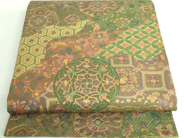 平和屋本店■極上　中国三大刺繍　スワトウ刺繍　汕頭刺繍　相良刺繍　全通柄袋帯　切嵌花文　金彩　逸品　未使用　DZAA6069kh5