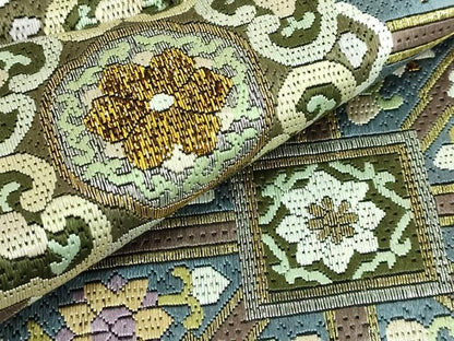 平和屋本店■極上　全通柄袋帯　総刺繍　絽刺し　蜀江花文　金糸　逸品　未使用　DZAA6073kh5