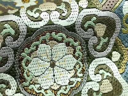 平和屋本店■極上　全通柄袋帯　総刺繍　絽刺し　蜀江花文　金糸　逸品　未使用　DZAA6073kh5