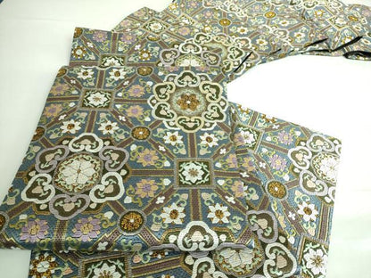平和屋本店■極上　全通柄袋帯　総刺繍　絽刺し　蜀江花文　金糸　逸品　未使用　DZAA6073kh5