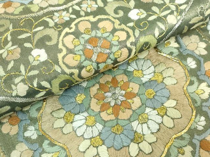平和屋本店■極上　六通柄袋帯　総刺繍　正倉院花文　金銀糸　逸品　DZAA6074kh5