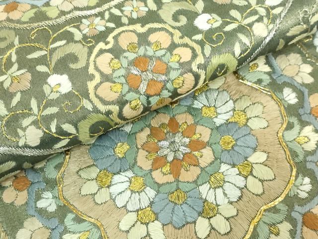 平和屋本店■極上　六通柄袋帯　総刺繍　正倉院花文　金銀糸　逸品　DZAA6074kh5