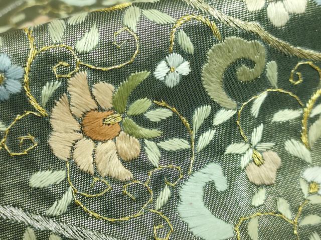 平和屋本店■極上　六通柄袋帯　総刺繍　正倉院花文　金銀糸　逸品　DZAA6074kh5