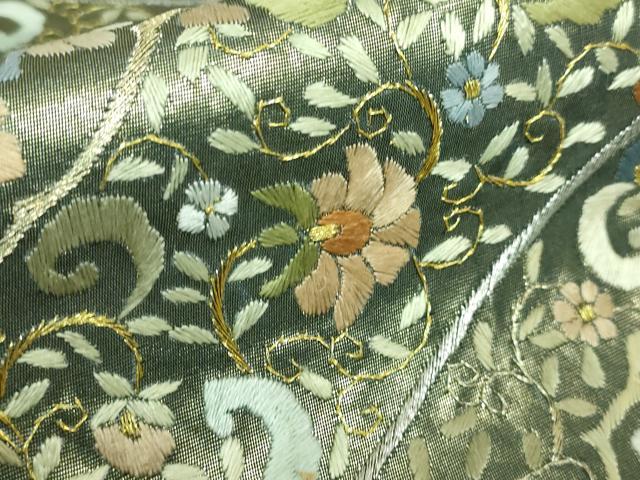 平和屋本店■極上　六通柄袋帯　総刺繍　正倉院花文　金銀糸　逸品　DZAA6074kh5