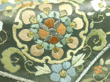 平和屋本店■極上　六通柄袋帯　総刺繍　正倉院花文　金銀糸　逸品　DZAA6074kh5